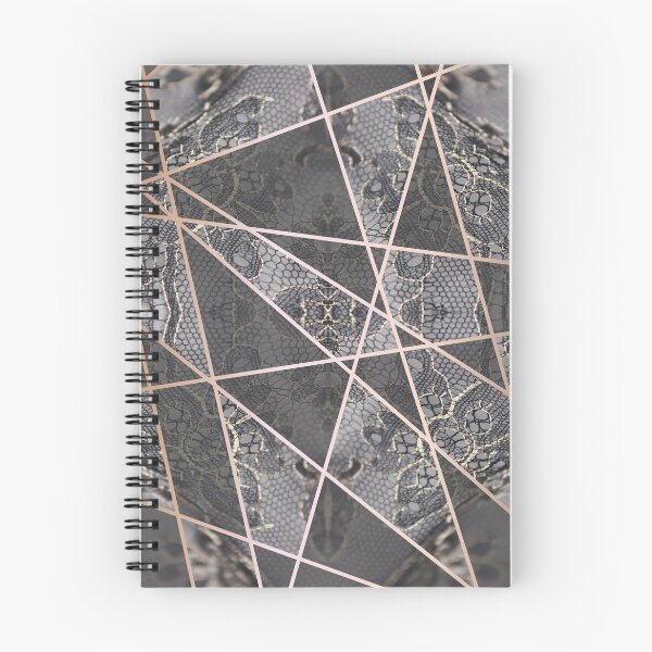 Item preview, Chic Blue Grey Rosegold Minimal Geometric Floral Lace Pattern designed and sold by LaceySkies.