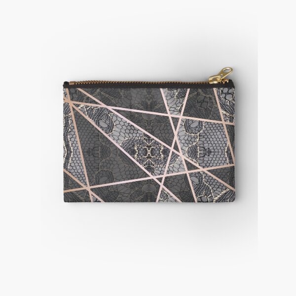 Item preview, Chic Blue Grey Rosegold Minimal Geometric Floral Lace Pattern  designed and sold by LaceySkies.