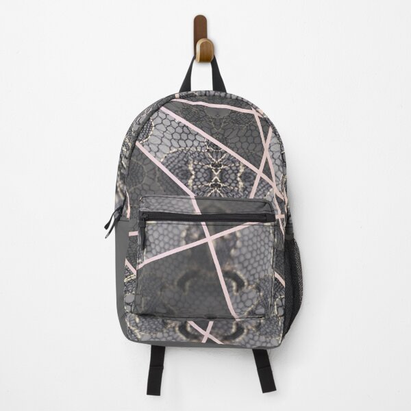 Item preview, Chic Blue Grey Rosegold Minimal Geometric Floral Lace Pattern  designed and sold by LaceySkies.