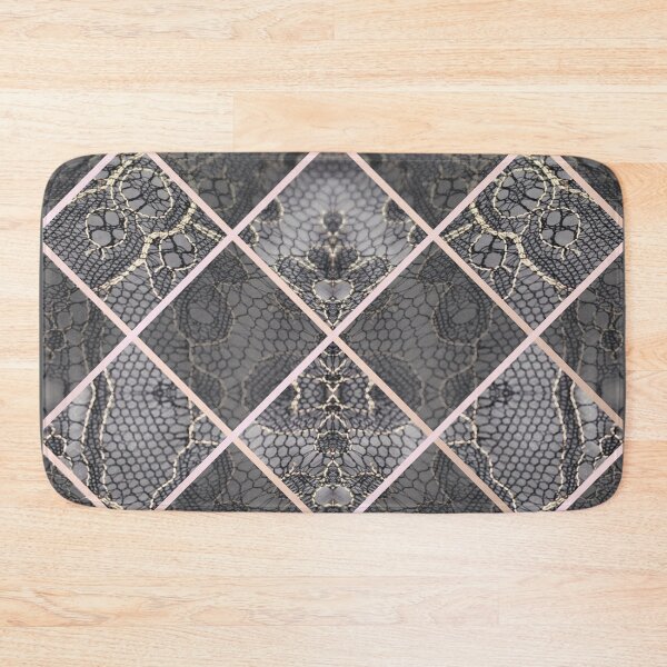 Item preview, Chic Blue Grey Rosegold Minimal Geometric Floral Lace Pattern  designed and sold by LaceySkies.