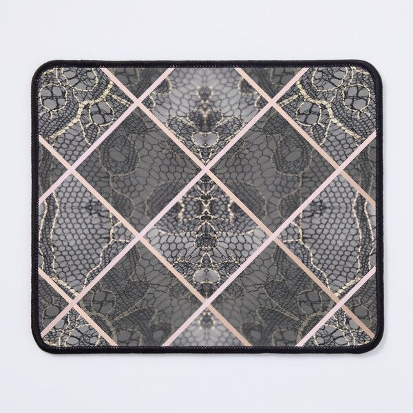 Item preview, Chic Blue Grey Rosegold Minimal Geometric Floral Lace Pattern designed and sold by LaceySkies.