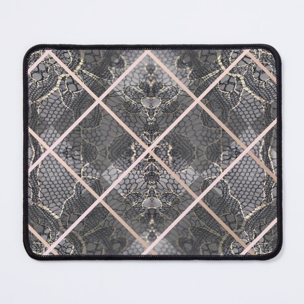 Item preview, Chic Blue Grey Rosegold Minimal Geometric Floral Lace Pattern designed and sold by LaceySkies.