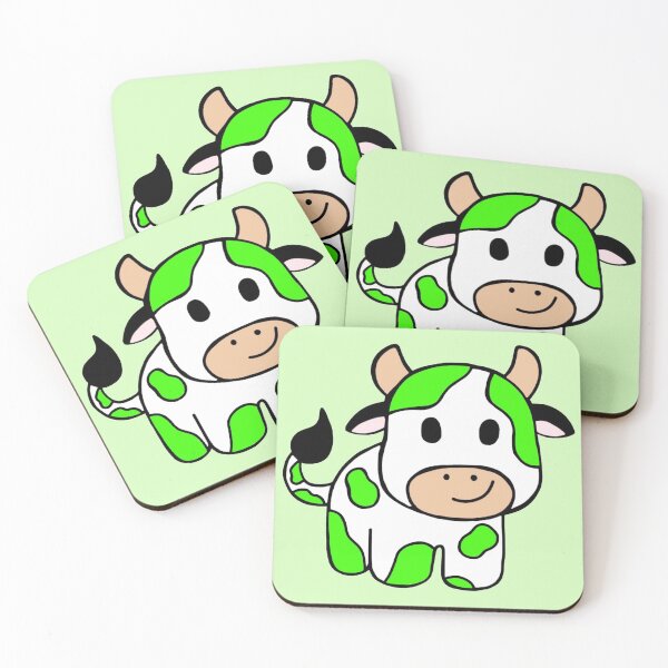 Item preview, Minimalistic Happy And Cute Neon Green Baby Cow , Farm Animal designed and sold by Barolina.