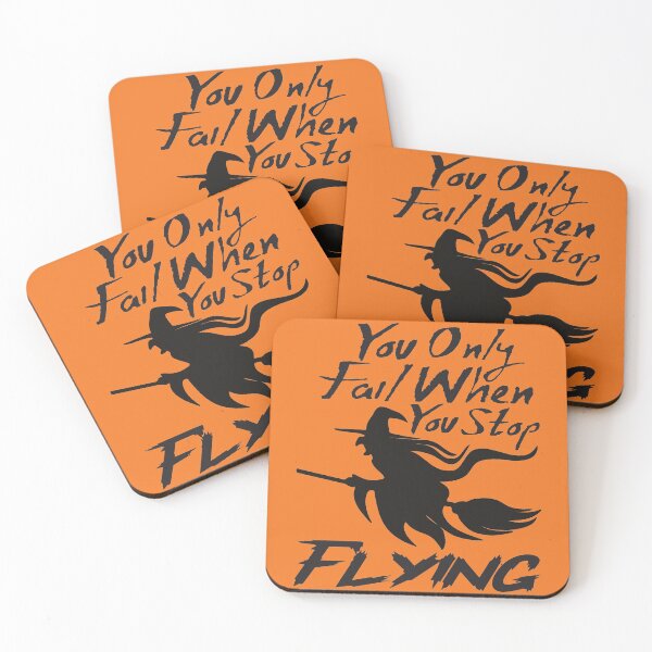 Item preview, You Only Fail When You Stop Flying - Halloween Witch designed and sold by LarrysDesigns.