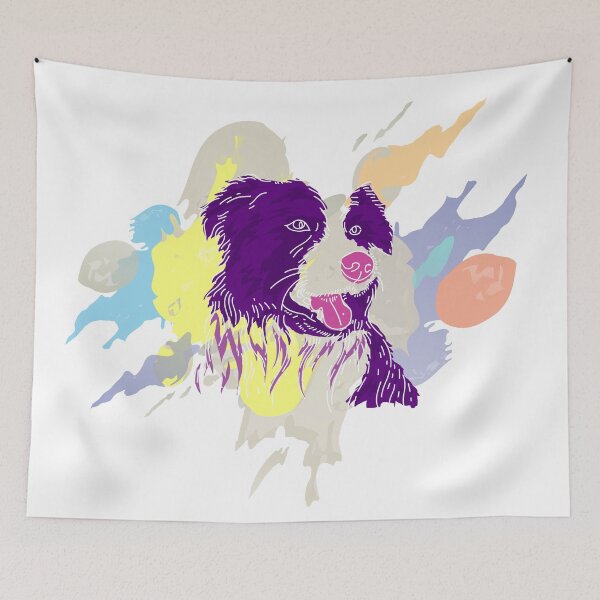 Item preview, Artistic Colorful Dog border collie designed and sold by urban-color.