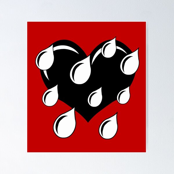 Item preview, Weeping Heart in Black and White (red background) designed and sold by RawSunArt.