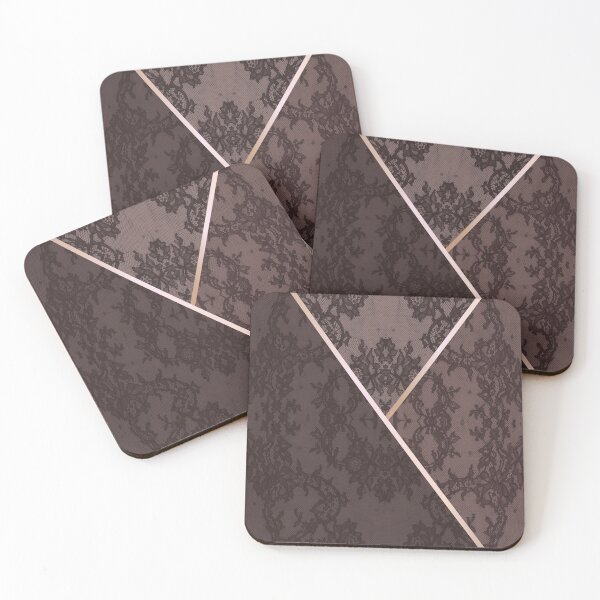 Item preview, Chic Burgundy Red Rosegold Minimal Geometric Floral Lace Pattern  designed and sold by LaceySkies.
