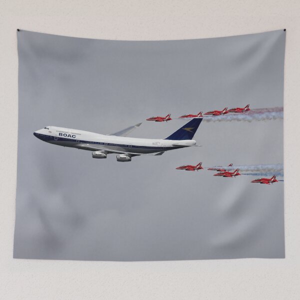 Artikelvorschau, BOAC lackierte die 747-400, die mit den Red Arrows flog entworfen und verkauft von Andy Harker.