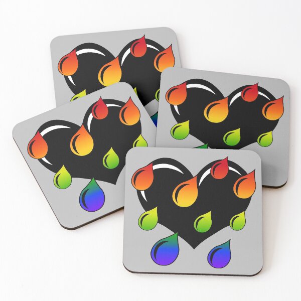 Item preview, Weeping Heart in Black with Rainbow Drops designed and sold by RawSunArt.