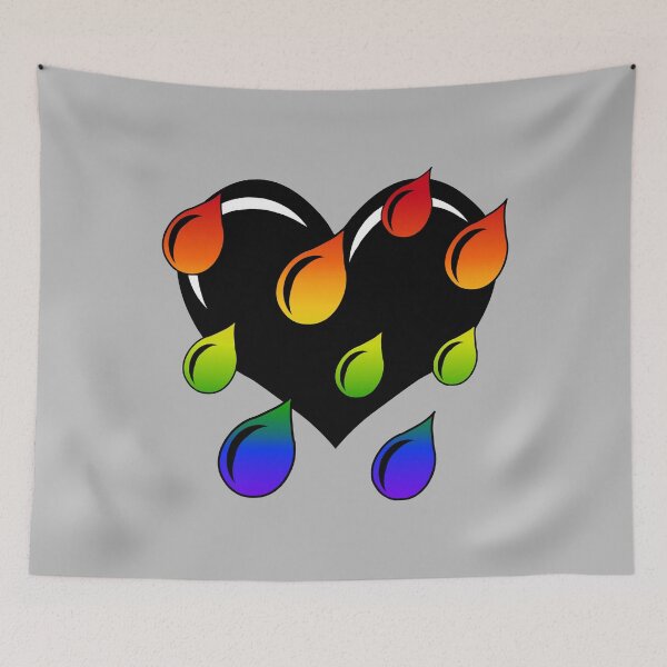 Item preview, Weeping Heart in Black with Rainbow Drops designed and sold by RawSunArt.