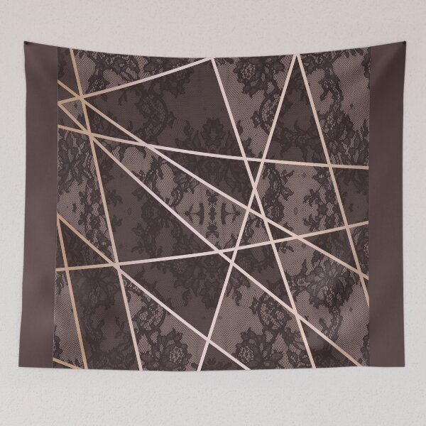 Item preview, Chic Burgundy Red Rosegold Minimal Geometric Floral Lace Pattern  designed and sold by LaceySkies.