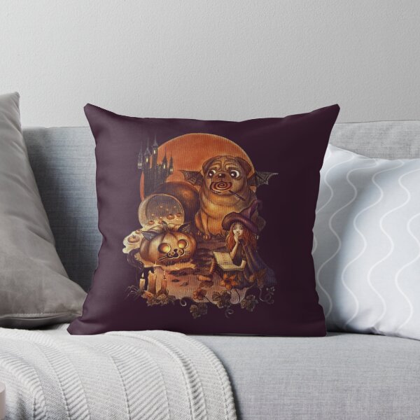 Unlucky Halloween Witch Throw Pillow