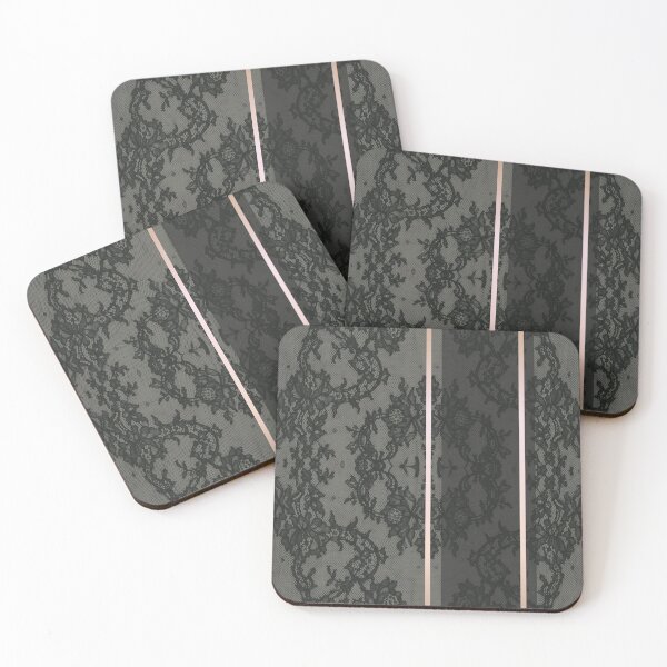 Item preview, Chic Olive Green Gold Minimal Geometric Floral Lace Pattern  designed and sold by LaceySkies.