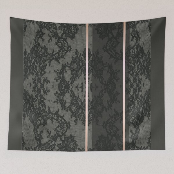 Item preview, Chic Olive Green Gold Minimal Geometric Floral Lace Pattern  designed and sold by LaceySkies.