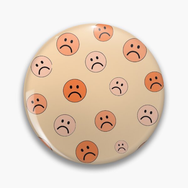 Item preview, Minimalistic Sad Emoji Faces Pattern Set Orange Color designed and sold by Barolina.