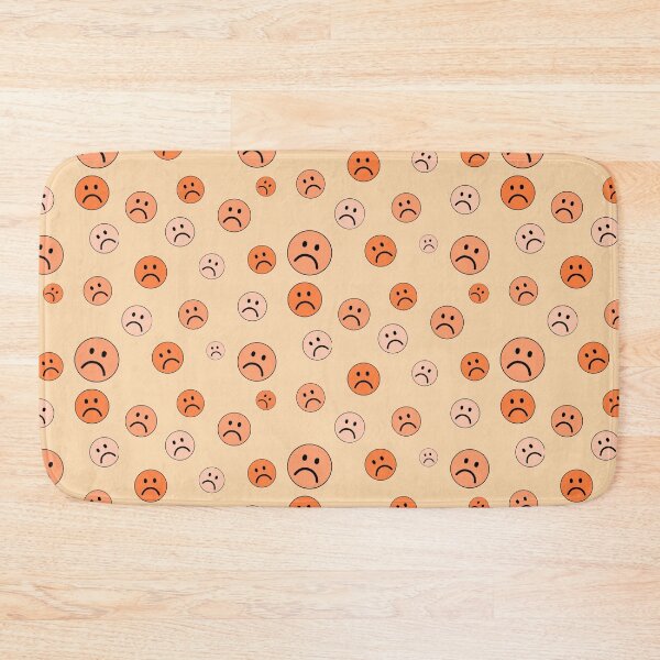 Item preview, Minimalistic Sad Emoji Faces Pattern Set Orange Color designed and sold by Barolina.