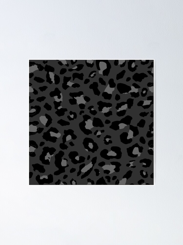 "Black Snow Leopard Black and White Spotted Animal " Poster for Sale by