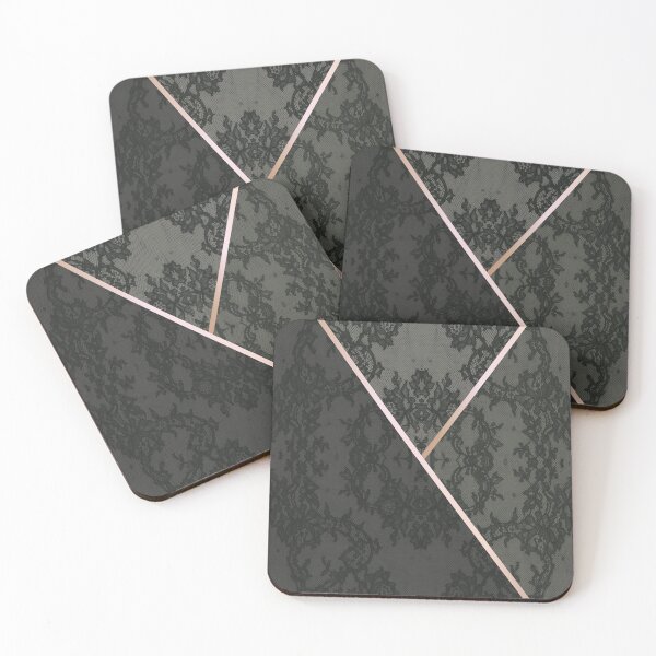Item preview, Chic Olive Green Rosegold Minimal Geometric Floral Lace Pattern  designed and sold by LaceySkies.
