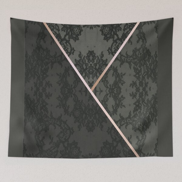 Item preview, Chic Olive Green Rosegold Minimal Geometric Floral Lace Pattern  designed and sold by LaceySkies.