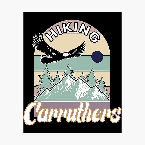 Colorful Retro Mount Carruthers Hiking Best Gift For Your Friend & Family - Hiking Is My Passion Photographic Print