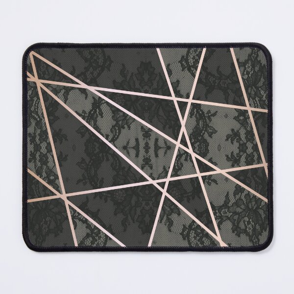 Item preview, Chic Olive Green Rosegold Minimal Geometric Floral Lace Pattern  designed and sold by LaceySkies.