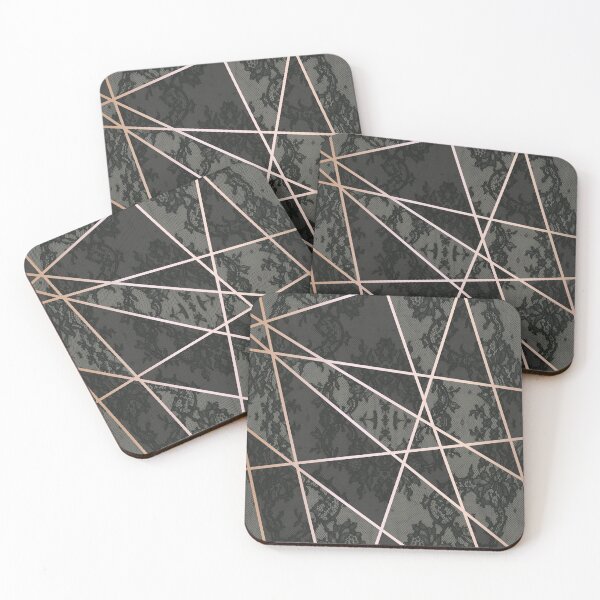 Item preview, Chic Olive Green Rosegold Minimal Geometric Floral Lace Pattern  designed and sold by LaceySkies.