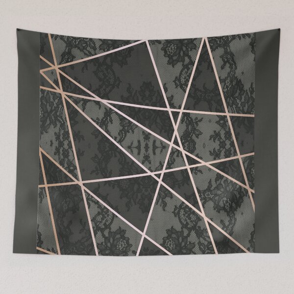 Item preview, Chic Olive Green Rosegold Minimal Geometric Floral Lace Pattern  designed and sold by LaceySkies.
