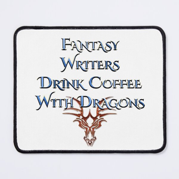 Item preview, Fantasy Writers Drink Coffee with Dragons - Red Variation designed and sold by AF Stewart Art Designs.