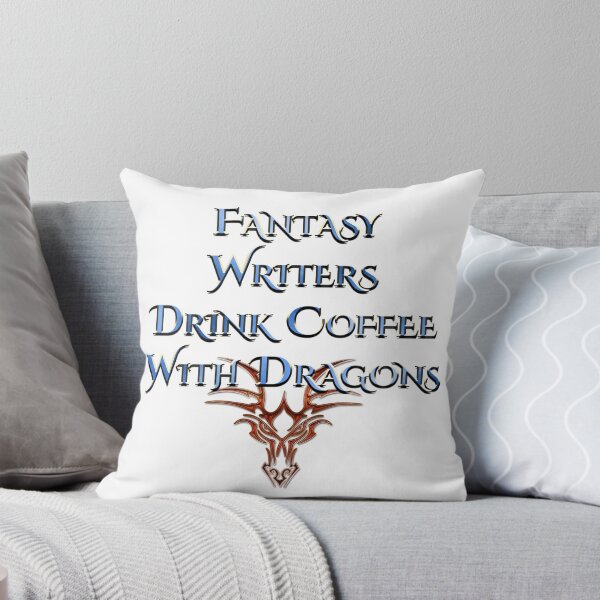 Item preview, Fantasy Writers Drink Coffee with Dragons - Red Variation designed and sold by AF Stewart Art Designs.