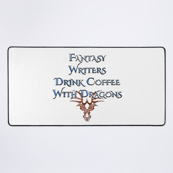 Item preview, Fantasy Writers Drink Coffee with Dragons - Red Variation designed and sold by AF Stewart Art Designs.