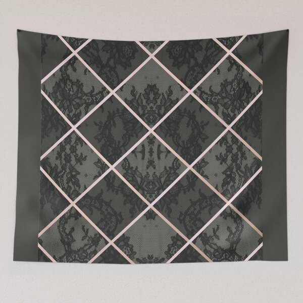 Item preview, Chic Olive Green Rosegold Minimal Geometric Floral Lace Pattern  designed and sold by LaceySkies.