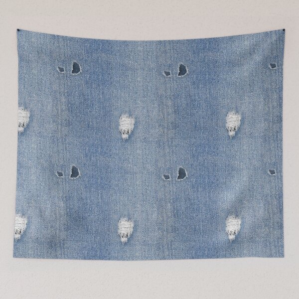 Item preview, Washed Faded Patched Denim Blue Jeans Texture designed and sold by MintaApparel.