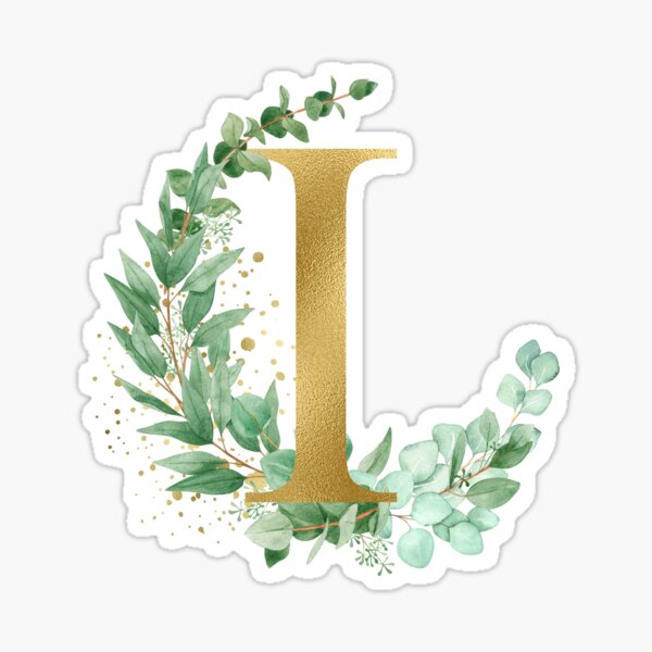 Gold alphabet N letters,T-Shirt, women ,wedding, girls, Alphabet, Gold  Letters. White Floral Alphabet Clip art, Watercolor Flowers Alphabet  Letters. Sticker for Sale by giantdesigns