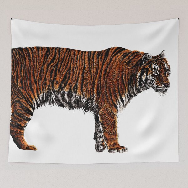 Item preview, Amur tiger colour illustration designed and sold by LorenDowding.
