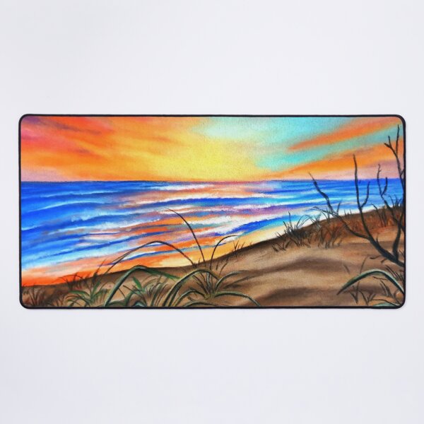 Item preview, Colourful Sunset Beach and Blue Ocean Waves in Pastel designed and sold by JulieSouster.