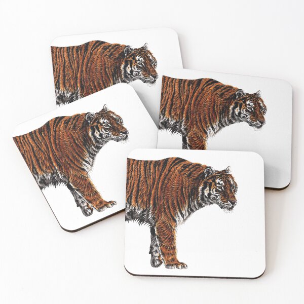 Item preview, Amur tiger colour illustration designed and sold by LorenDowding.