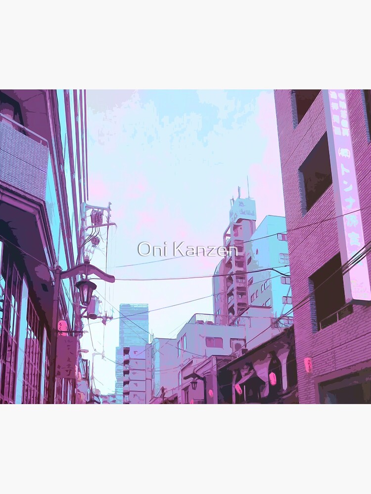 "Tokyo pink and blue aesthetic skyline" Poster for Sale by NihonJinDesu