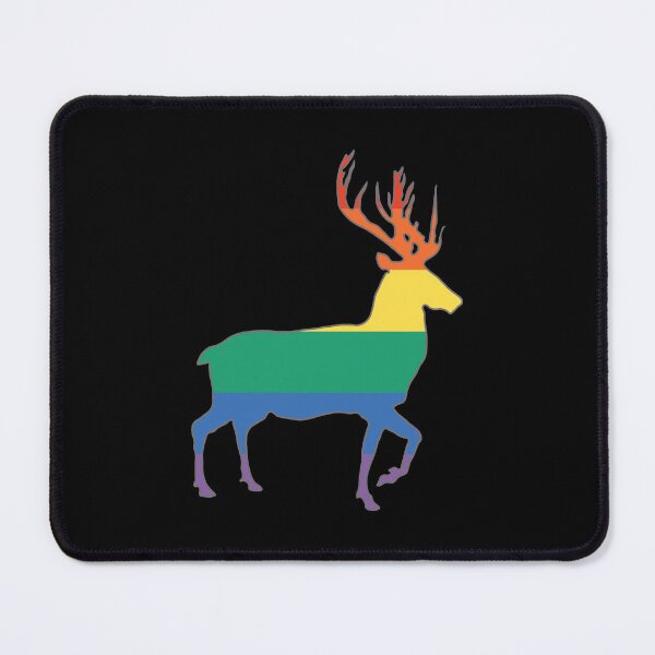 Item preview, Rainbow Pride Flag Stag Silhouette   designed and sold by MacPean.