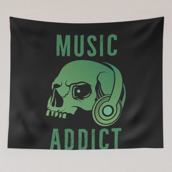 Item preview, Music Addict | Green Skull Gift Idea designed and sold by DanLopesMerch.