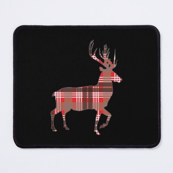 Item preview, Red, Black and White Tartan Scottish Stag Silhouette designed and sold by MacPean.