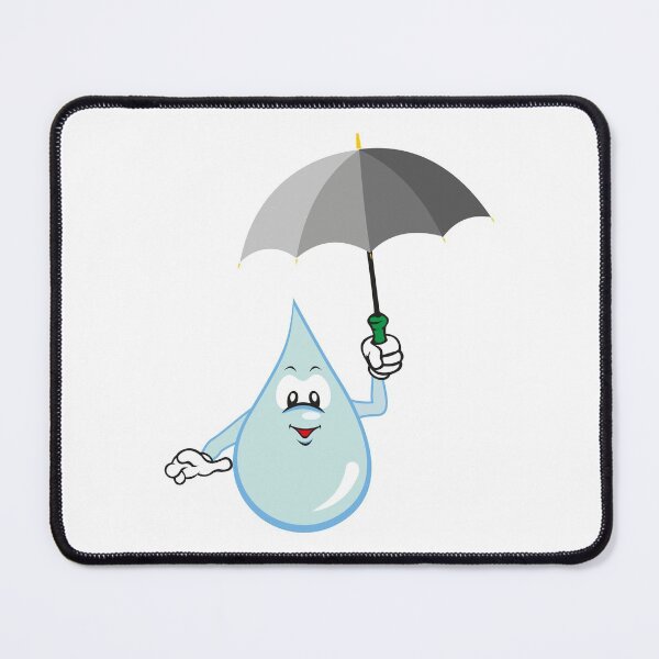 Item preview, Illustration mascot drop of water holding an umbrella. Ideal for children's stories and information designed and sold by LucianoCosmo.