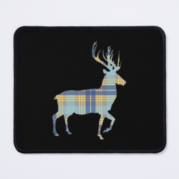 Item preview, Blue, Grey and Yellow Tartan Scottish Stag Silhouette   designed and sold by MacPean.