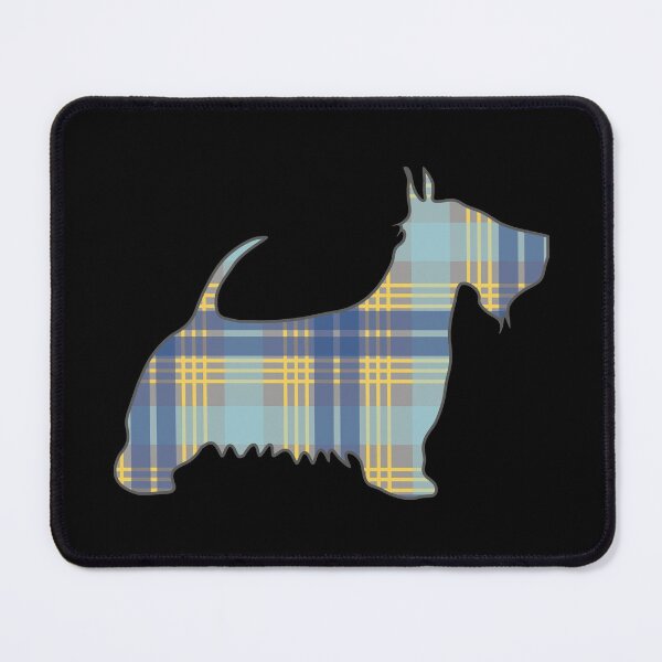 Item preview, Blue, Grey and Yellow Tartan Scottish Terrier Dog Silhouette designed and sold by MacPean.