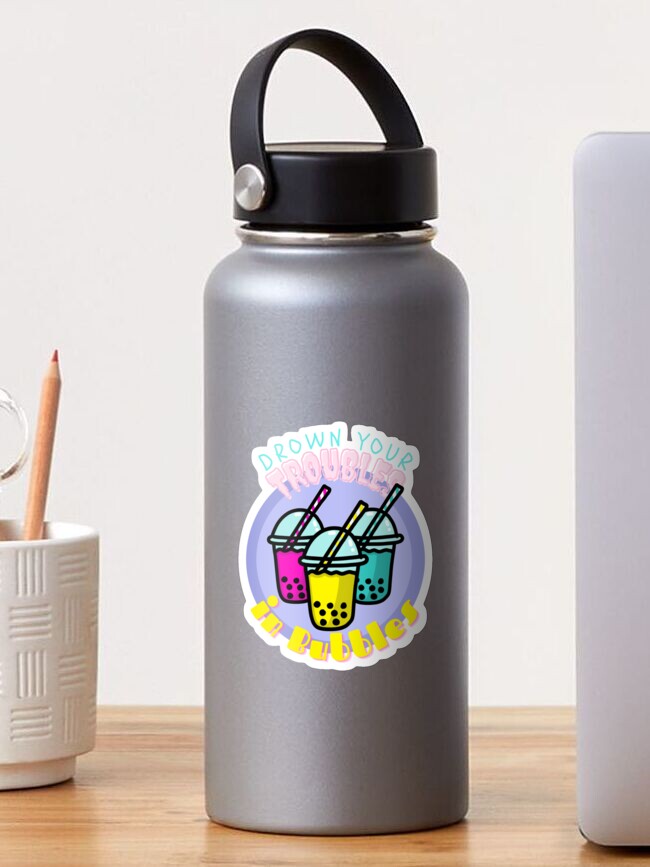 Thumbnail 1 of 3, Sticker, Drown Your Troubles in Bubbles designed and sold by TediWinter.