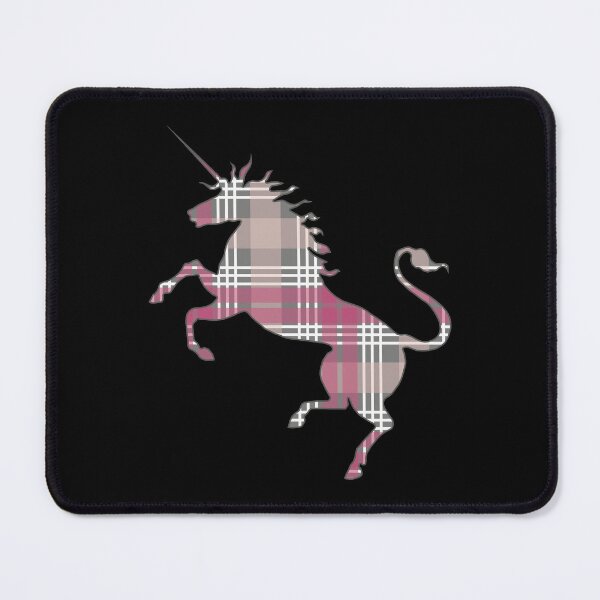 Item preview, Scottish Pink, Grey and White Tartan Rearing Unicorn Silhouette  designed and sold by MacPean.