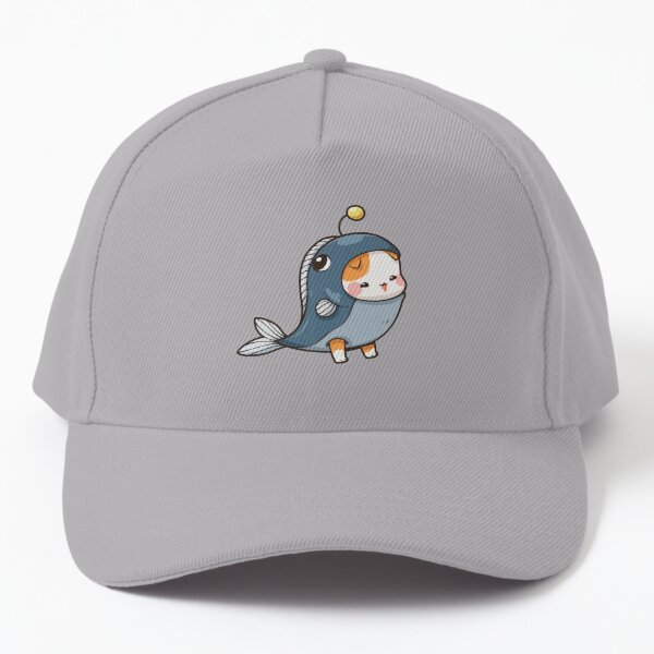 Kawaii cat in a fish costume  Cap for Sale by MagicStrawberry