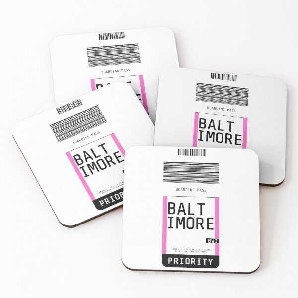 Item preview, Baltimore Boarding Pass BWI (Pink) designed and sold by lukassfr.