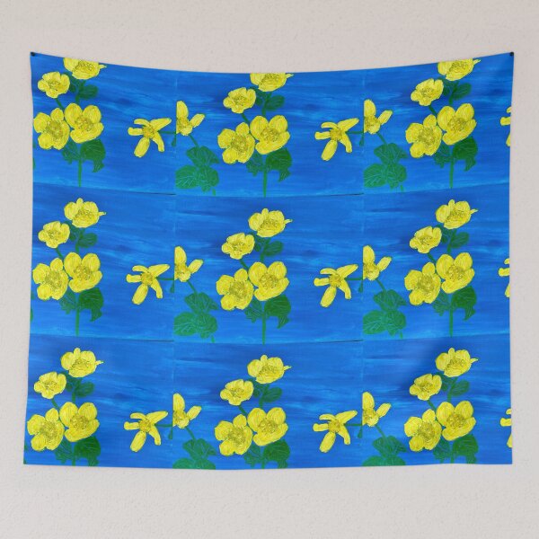 Item preview, Zingy Yellow on Blue  designed and sold by Ruth Breen Artwork .