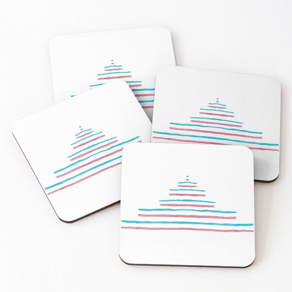Item preview, Lined triangle - cyan blue and copper red designed and sold by Nadia Arsky.