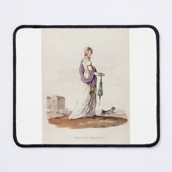 Item preview, Illustration of a lady in Summer dress from Picturesque Representations of the Dress and Manners of the English(1814) by William Alexander (1767-1816). Original from The New York Public Library. designed and sold by LenaShines.